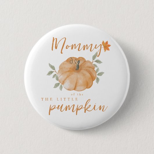 Mama Oranje Little Pumpkin Herfst Baby shower Ronde Button 5,7 Cm (Voorkant)