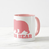Mama ours silhouette tasse à café avec poignée ros (Devant droit)