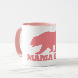 Mama ours silhouette tasse à café avec poignée ros