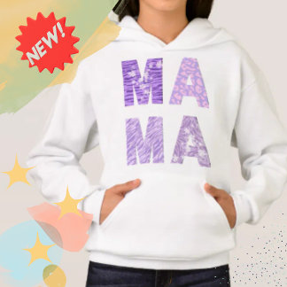MAMA – Paarse Patroon Zebra Liefde Met Schaduw