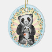 Mama Panda Beer aangepaste naam Keramisch Ornament (Links)