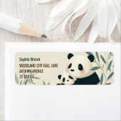 Mama Panda & Petit Cute Animals Étiquette d'Adress (En situation)