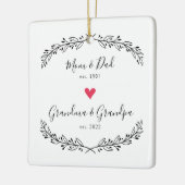 mama papa | Grootmaa Grandpa Year Est. Keramisch Ornament (Links)