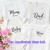 Mama Papa Mini matching baby t-shirts for dad, mom