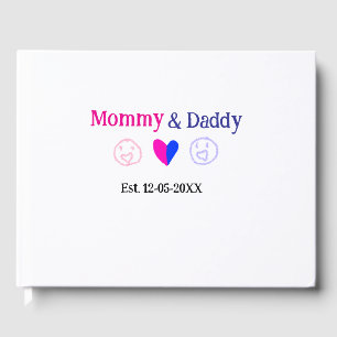 Mama & papa nieuwe ouders voegen naam datum hart b gastenboek