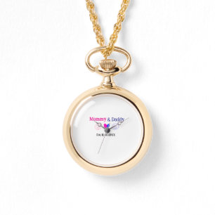 Mama & papa nieuwe ouders voegen naam datum hart b horloge