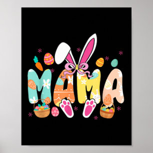 Mama Pasen Oma Coquette Bunny Ears Eieren Bakken Poster