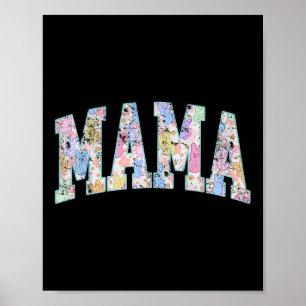 Mama Pasen Retro Varsity Grote Letters Kleurrijke  Poster