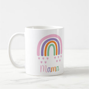 Mama Pastel Rainbow en Hearts Koffiemok