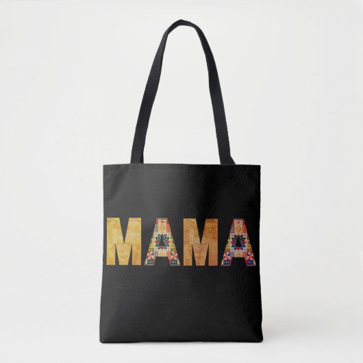 Mama Patchwork Typografie Ontwerp Draagtas (Voorkant)