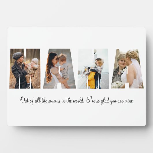 Mama Photo Collage Plaque voor Moederdag Fotoplaat (voorkant)