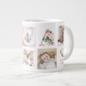 Mama Photo Floral Collage Custom Giant Coffee Mug (Devant droit)