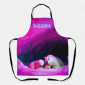 Mama Polar Beer met Cub Monogram | Schort (Voorkant)