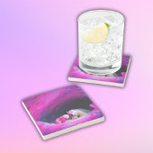 Mama Polar Beer met Cub | Stenen Onderzetter