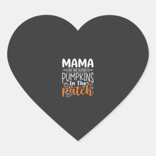 Mama Pompoenen Patch Halloween Ontwerp_1 Hart Sticker