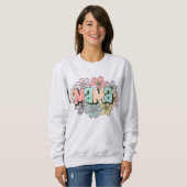 Mama Pullover Retro Mama Floral Sweatshirt (Voorkant volledig)