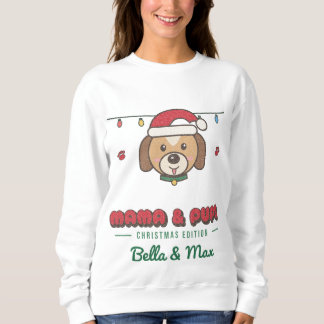 Mama & Pups Custom Hond Moeder Kerst T-shirt