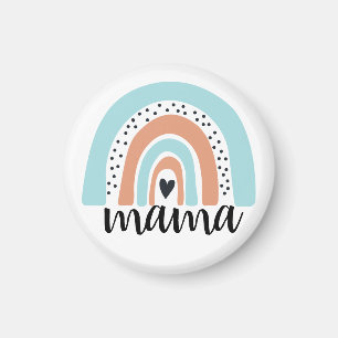 Mama Rainbow Blue Peach Magneet