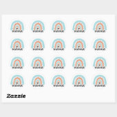 Mama Rainbow Blue Peach Ronde Sticker (Vel)
