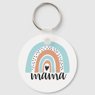 Mama Rainbow Blue Peach Sleutelhanger