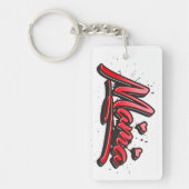 Mama red Heart Graffiti Anhänger Sleutelhanger (Voorkant)