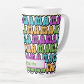 Mama Retro 70's Personnalisé Latte Mug (Angle droit)