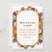 Mama Retro Bloem Fotolijst Moederdag Feestdagenkaart (Achterkant)