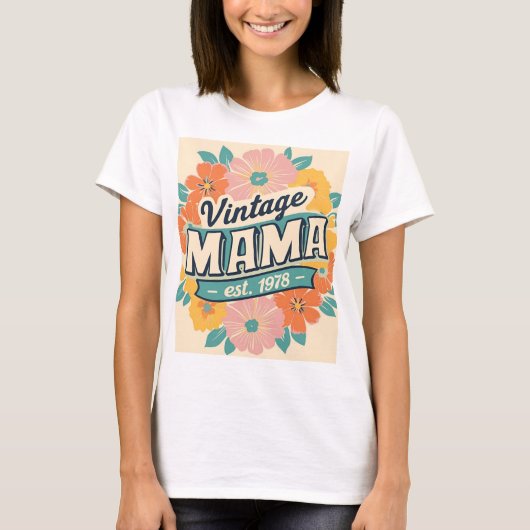 Mama Retro Esthetisch T-shirt – Classic 70s (Voorkant)