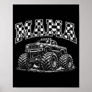Mama retro monstrum truck familie bemanning verjaa poster