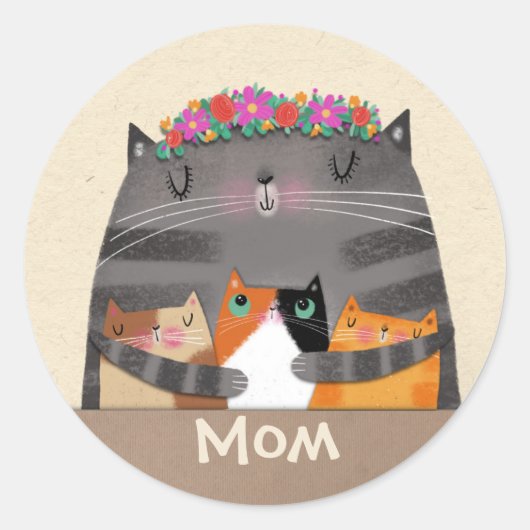 mama ronde sticker (Voorkant)