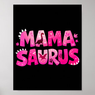 Mama saurus grappige dino verjaardag voor moeders poster