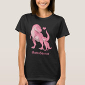 Mama Saurus Pink T-Rex en Roze Baby Girl Dinosaurs T-shirt (Voorkant)