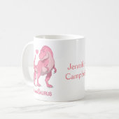 Mama Saurus T-Rex and Baby Girl Dinosaurs Koffiemok (Voorkant links)