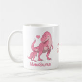 Mama Saurus T-Rex and Baby Girl Dinosaurs Koffiemok (Links)
