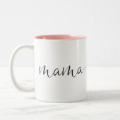 Mama Script Heart | Mam Gift Simple Personated Tweekleurige Koffiemok (Links)