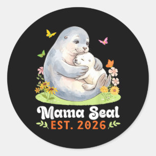 Mama Seal Est 2026 Moederschap Reis Nieuwe Moeder  Ronde Sticker