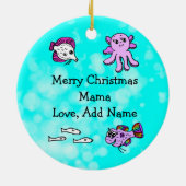 Mama Shark Familie Kerst Ornament (Achterkant)