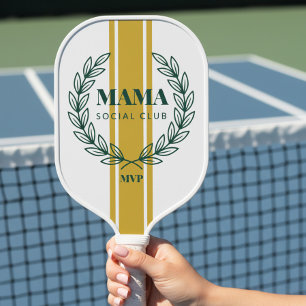 Mama Social Club Monogram Krans Preppy Strepen Pickleball Paddle