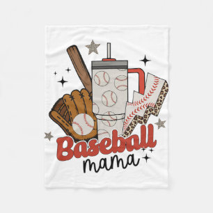 Mama Spel Dag Vibes Moederdag Vrouwen Honkbal Moed Fleece Deken
