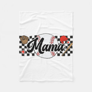Mama Spel Dag Vibes Moederdag Vrouwen Honkbal Moed Fleece Deken