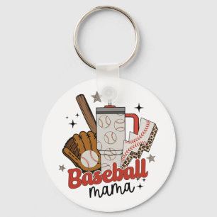 Mama Spel Dag Vibes Moederdag Vrouwen Honkbal Moed Sleutelhanger