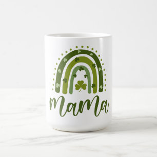 Mama St. Patrick's Day Green Shamrock Rainbow Koffiemok