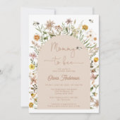 Mama te Bee Boho Floral Baby shower Kaart (Voorkant)