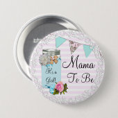 Mama te worden Blue Mason Jar Rustieke Button (Voorkant /achterkant)