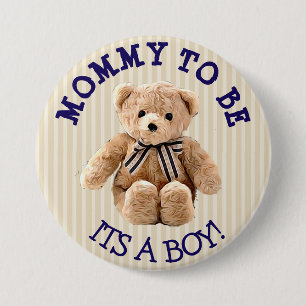 Mama, Teddy Bear Baby shower Button