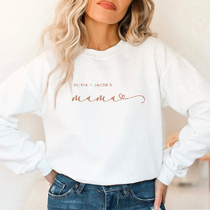 Mama Terracotta Script en hart met Kinder namen Trui