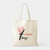 "Mama Things" Waterverf Hart Tote Bag (Achterkant)