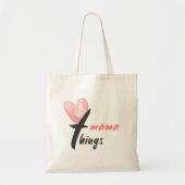 "Mama Things" Waterverf Hart Tote Bag (Voorkant)