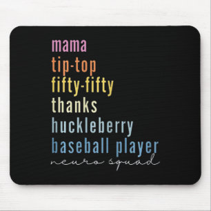 Mama Tip Top 50 Bedankt Huckleberry Baseball Pla Muismat