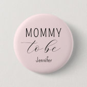 Mama To Be Blue Roze Baby shower Button (Voorkant)